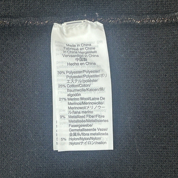 J. Crew 365 XS Sparkly Black Gold Sophie Open Front Sweater Blazer K2426 Party - Picture 9 of 12